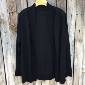 About Design Corp Cashmere Open Cardigan Black